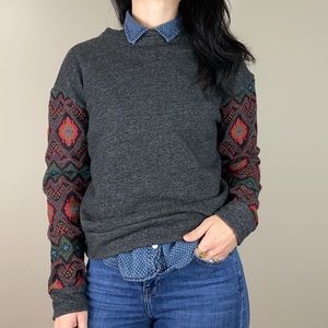 {miss me vintage} embroidered sleeve sweatshirt